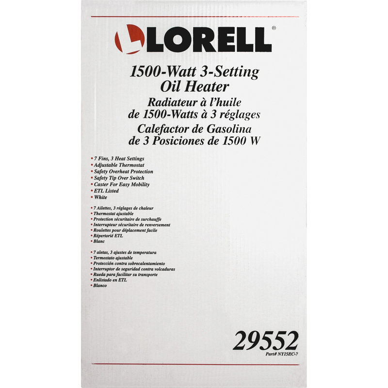 Lorell 1500 Watt 5200 BTU Electric Radiator Space Heater & Reviews